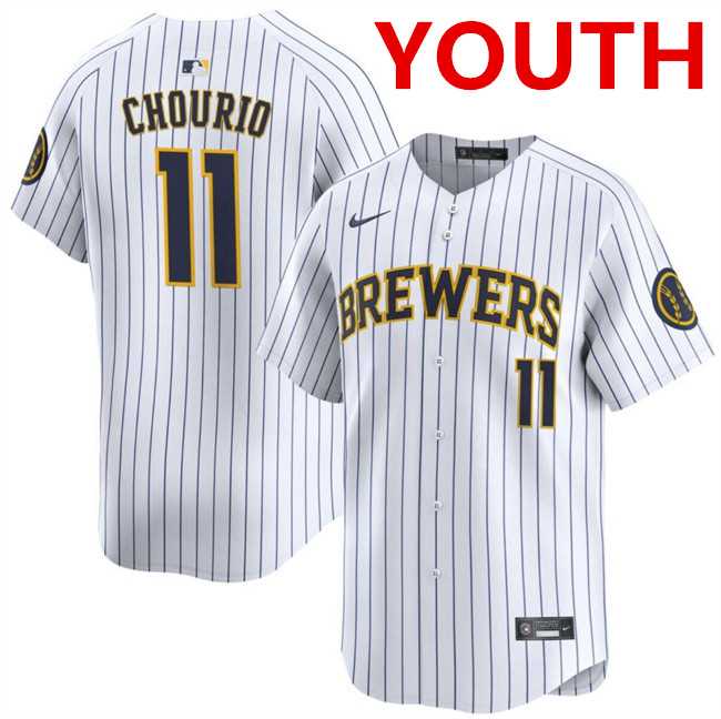 Youth Milwaukee Brewers #11 Jackson Chourio White 2024 Alternate Limited Stitched Baseball Jersey->arizona diamondbacks->MLB Jersey
